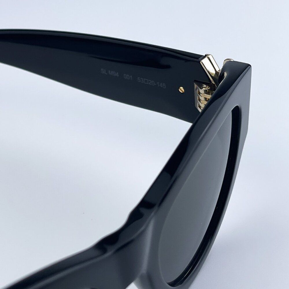 NEW Saint Laurent SLM94 001 Black Grey Cat Eye Women Sunglasses - Picture 10 of 17